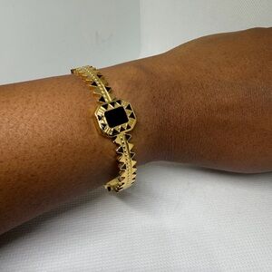Gold and Black Geometric Bracelet stainless steel